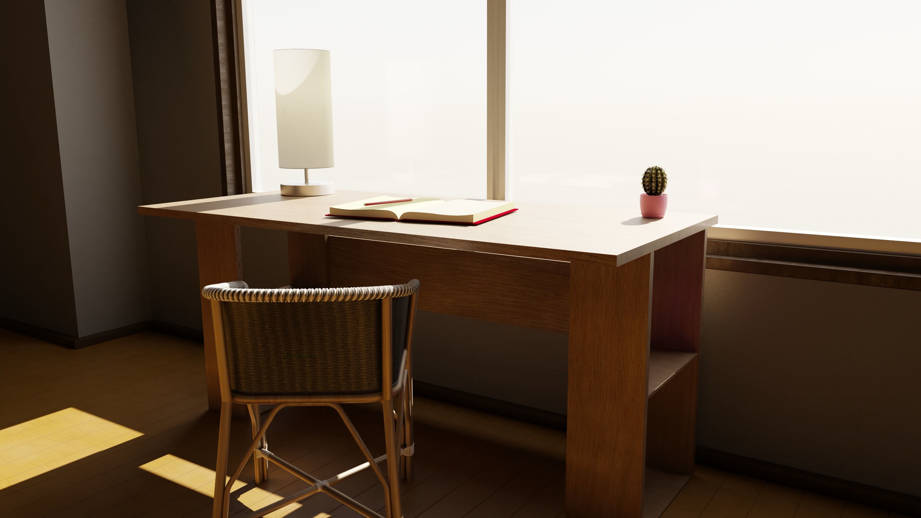 Minimalist desk free 3D model | CGTrader