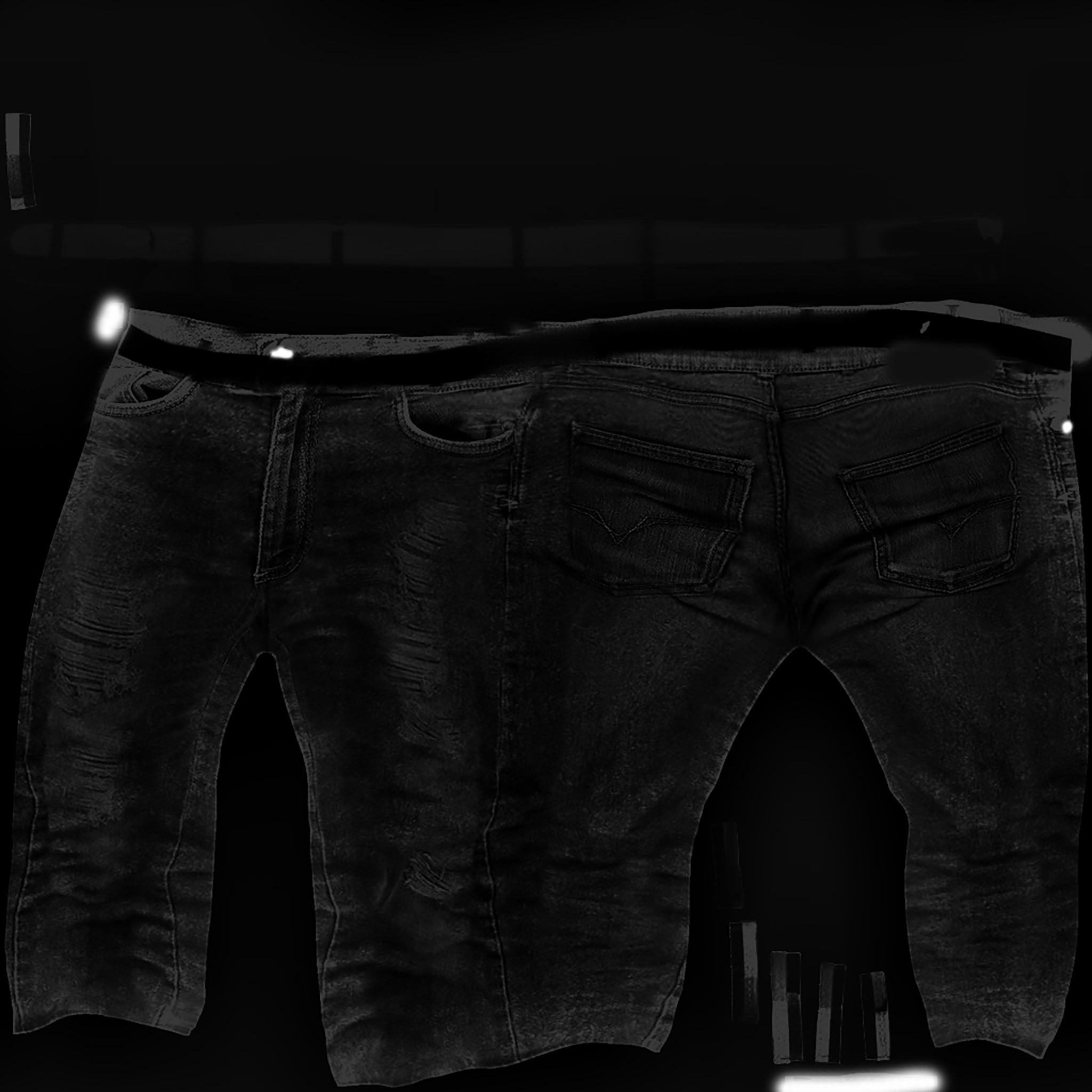 3D model Mens Drop Waist Skinny Jeans With Boots VR / AR / lowpoly