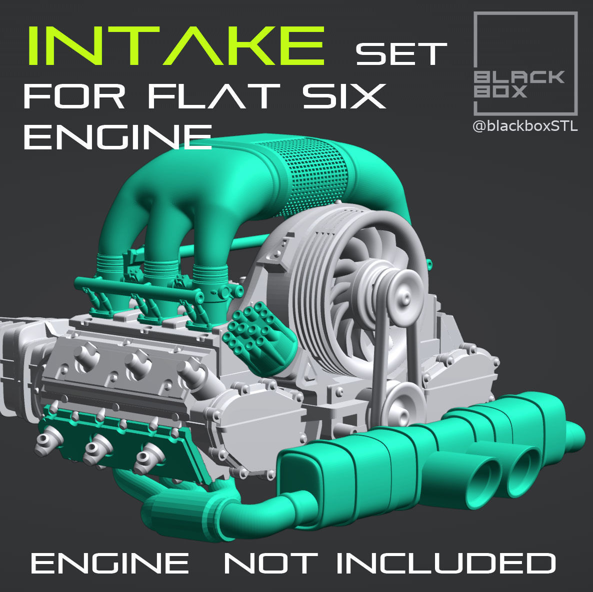 AIR INTAKE SET FOR Flat six ENGINE 1-24th 3D model 3D printable | CGTrader