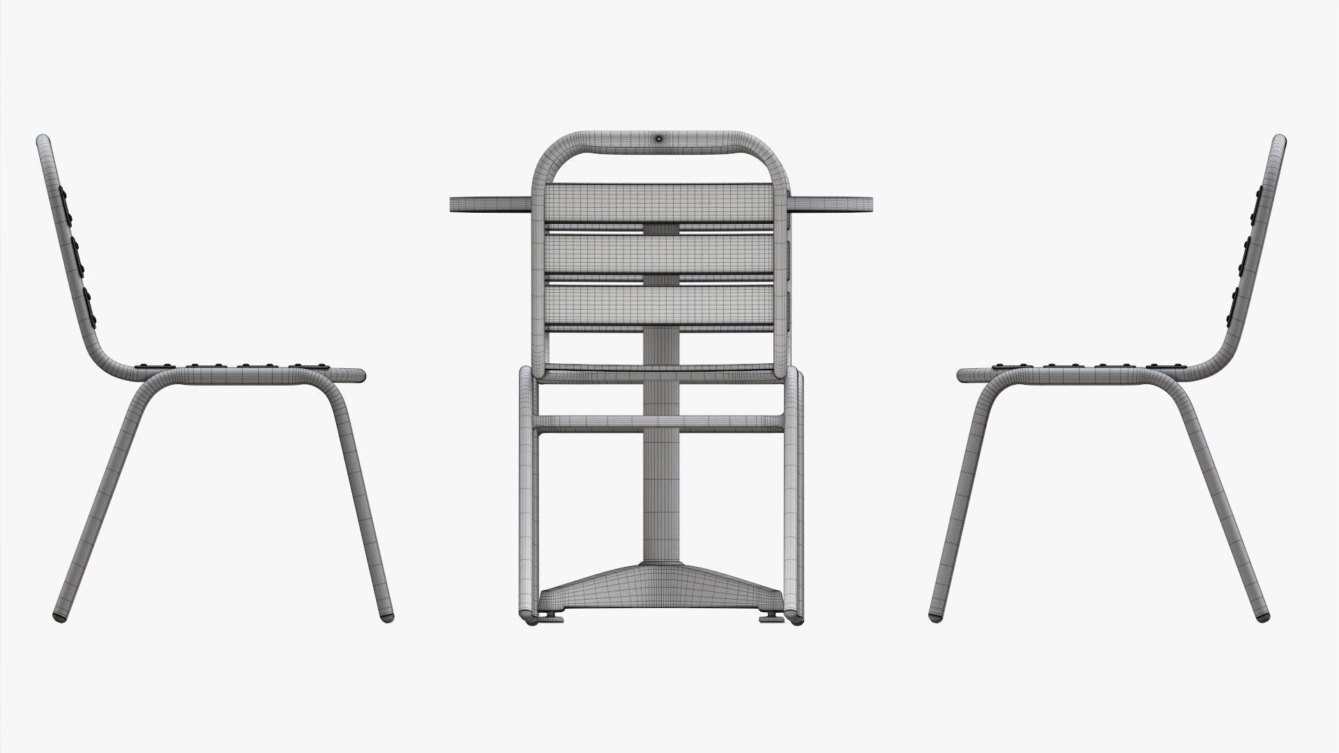 Light Outdoor Round Dining Table with Chairs 3D model CGTrader