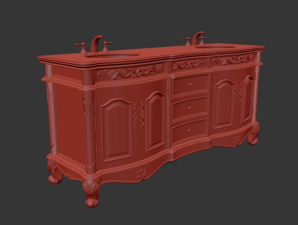 Svetlana 72 Double Sink Bathroom Vanity 3D model CGTrader