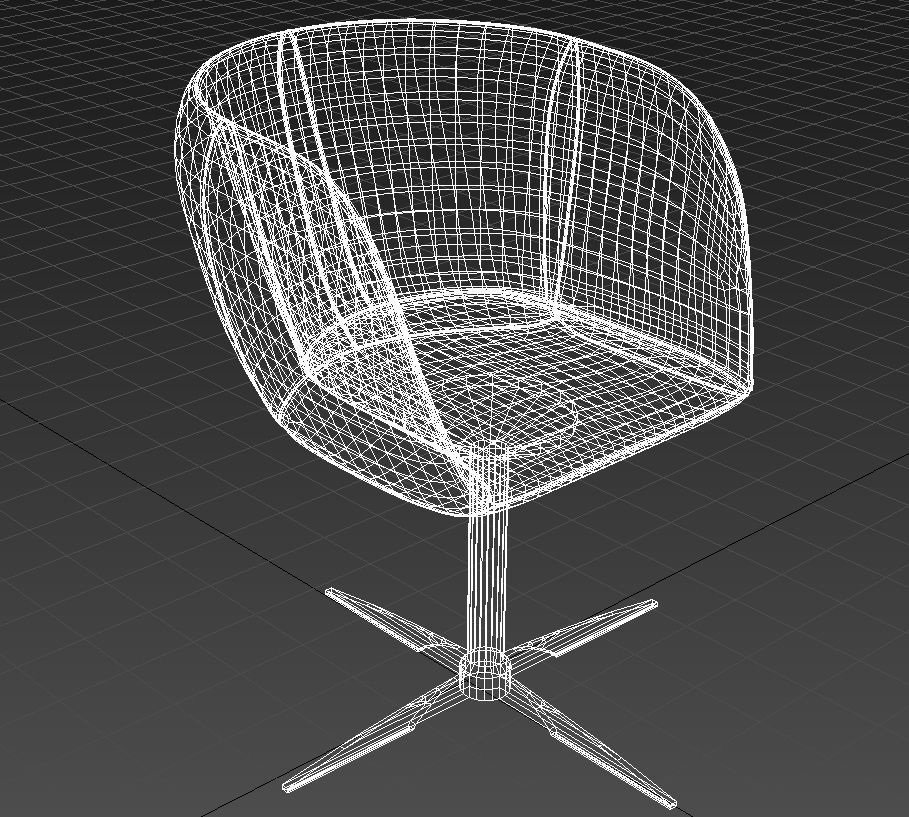 Curved dining chair metal legs 3D model CGTrader