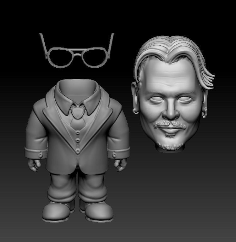 Jhonny Depp - Cartoon Figure 3D model 3D printable | CGTrader