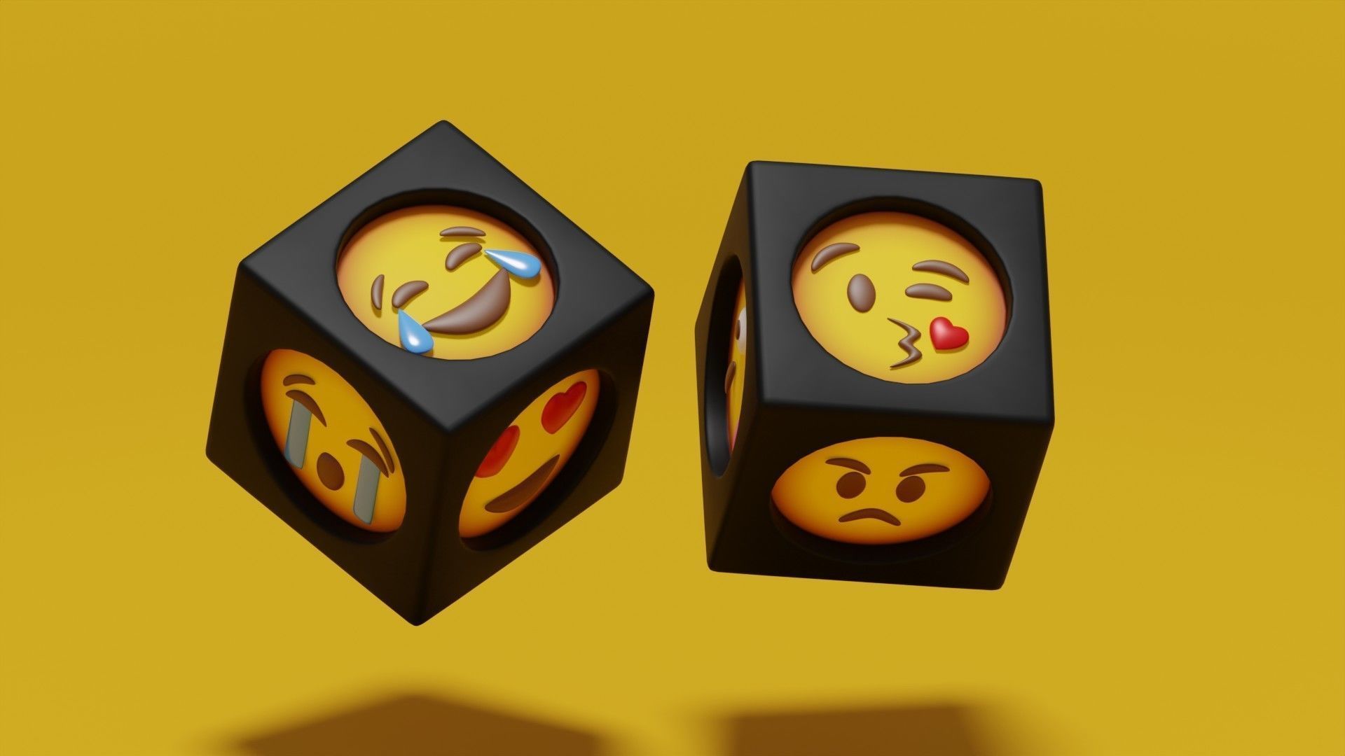 Emoji Dice 3D model CGTrader