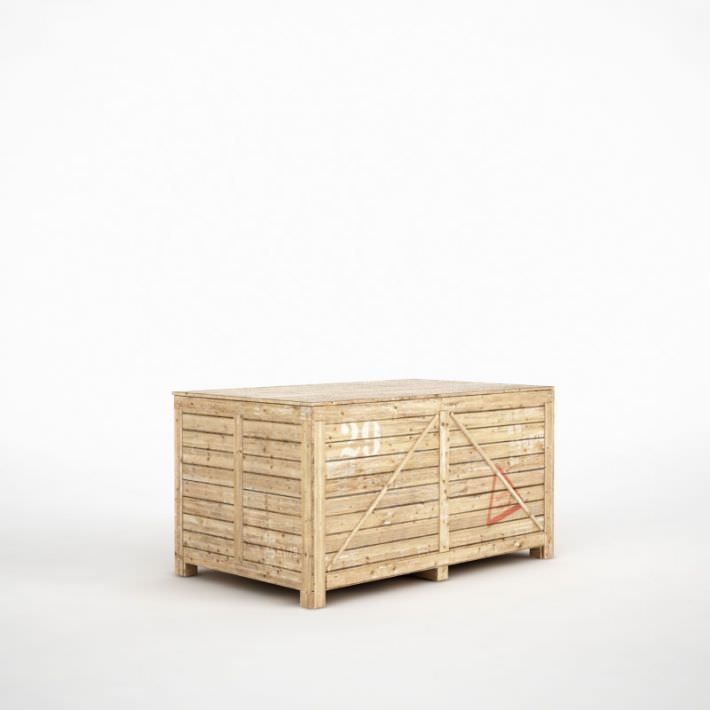 Wooden Storage Box 3D model