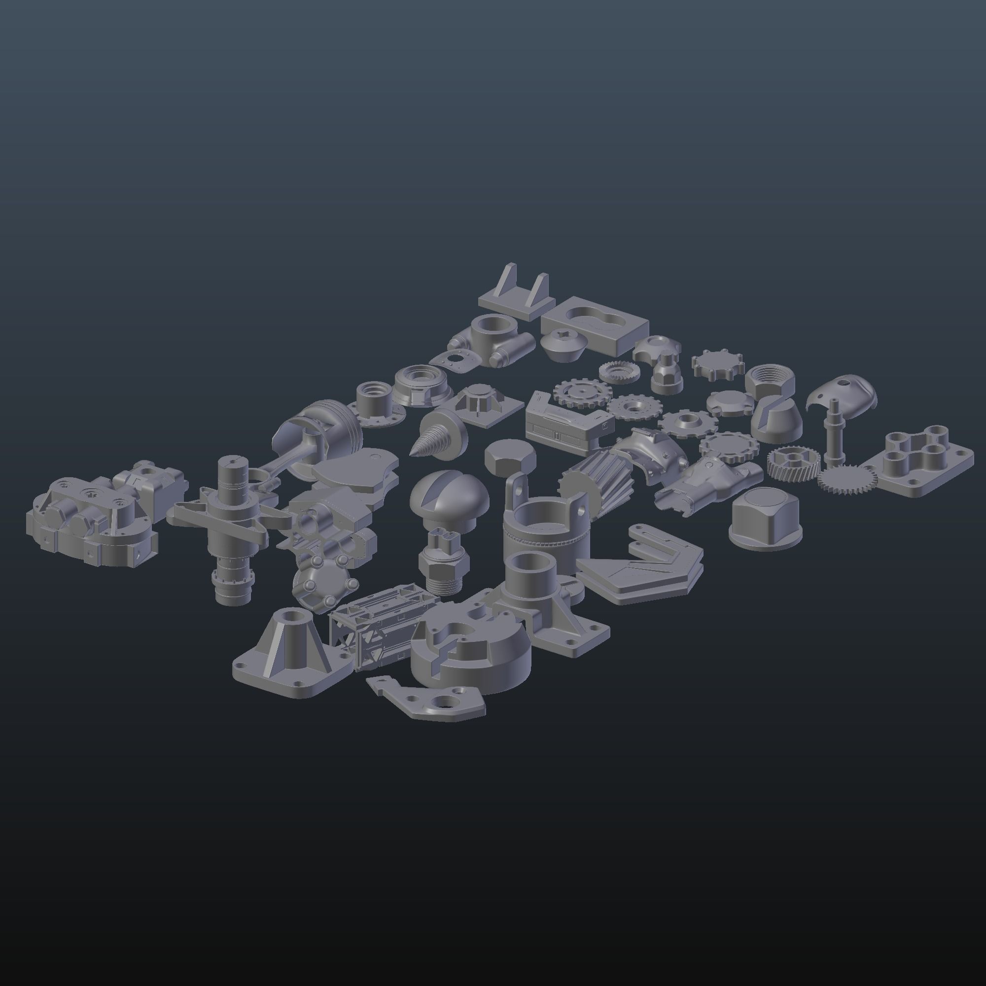 kitbash parts for warhammer 3D model CGTrader