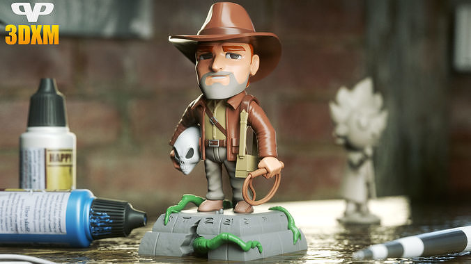 Indiana Jones Chibi STL for 3D Printing ChibiSTL 3DXM 3D model 3D ...