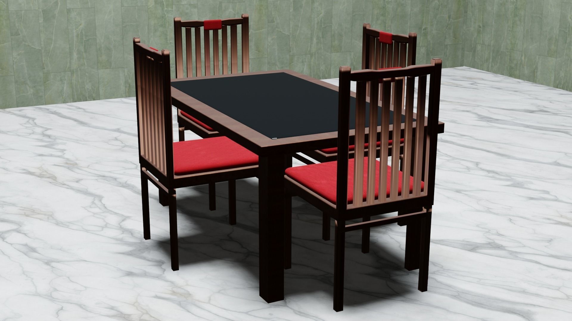 Dinning Table Set 3D Model free 3D model | CGTrader