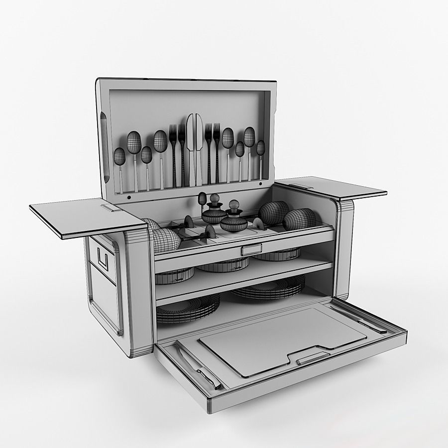 Rolls-Royce Picnic Basket -Rolls-Royce bespoke picnic set 3D model ...