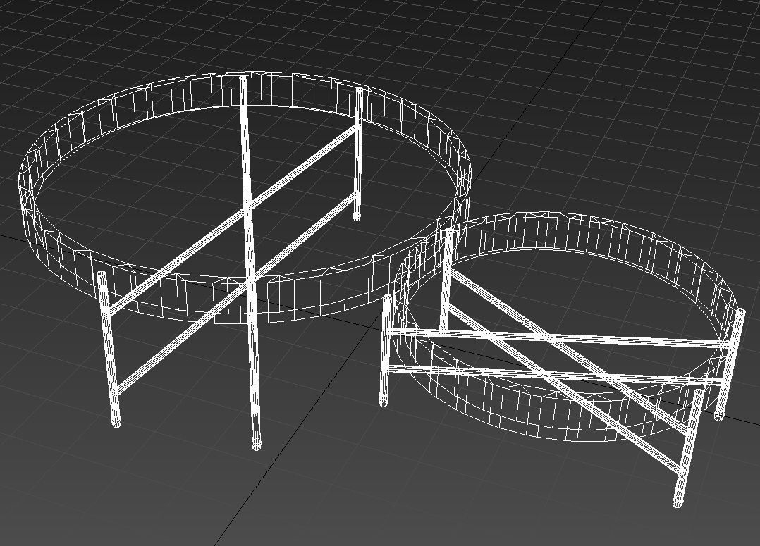 Wooden table golden legs 3D model CGTrader