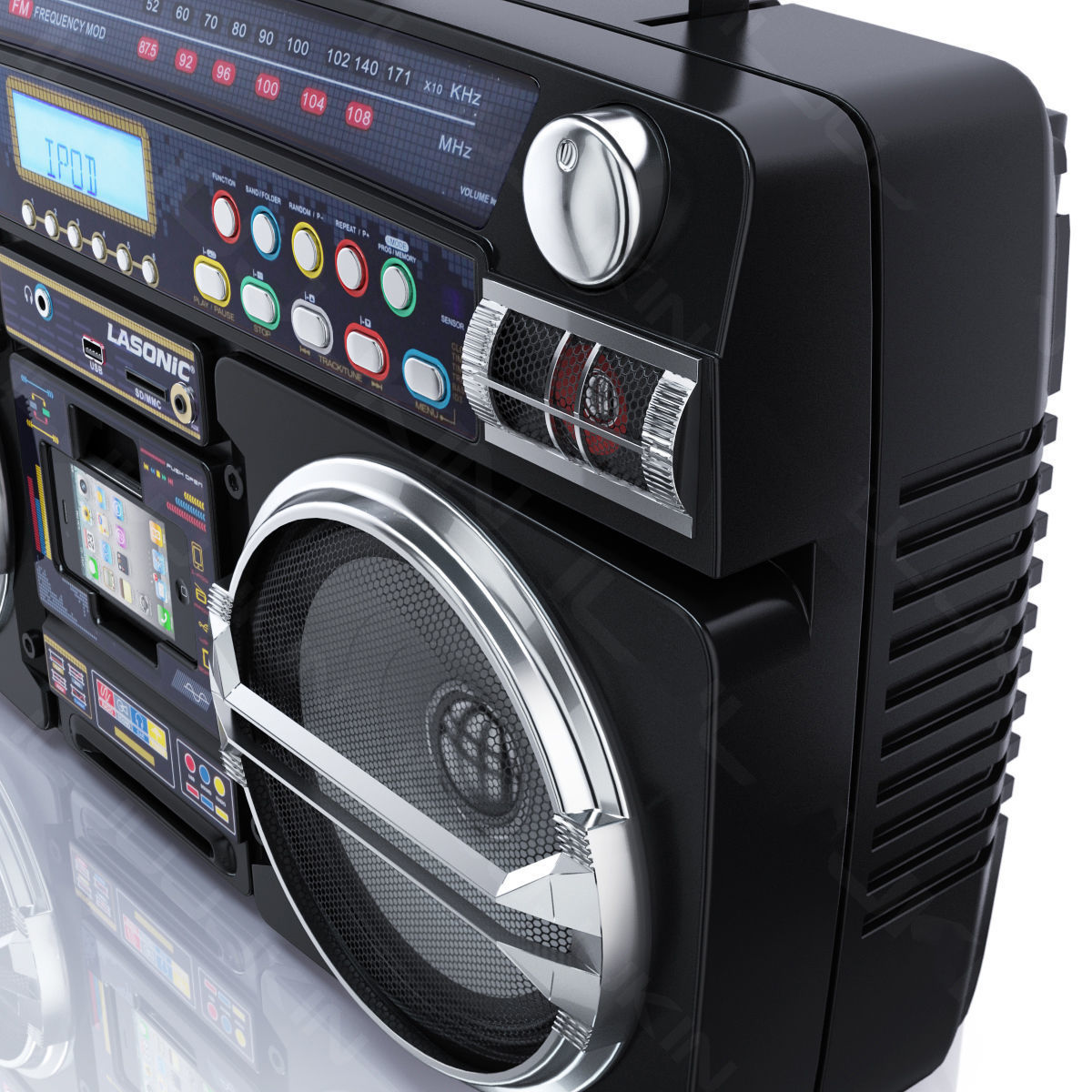 Modern Boombox with iPhone 3D model CGTrader