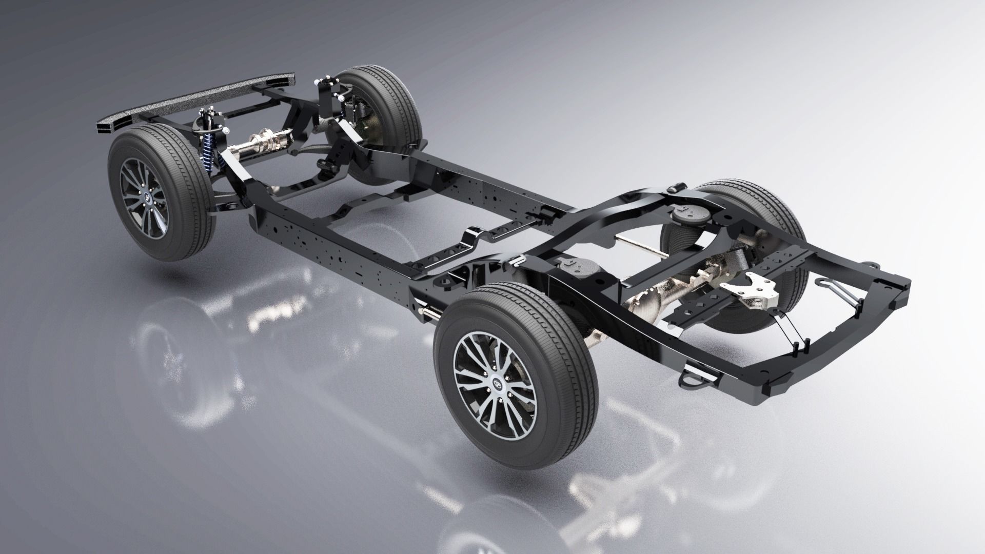 Toyota Land Cruiser Prado Chassis system 3D model rigged CGTrader