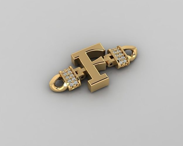 F Alphabet Bracelet 3D Model 3D model 3D printable | CGTrader