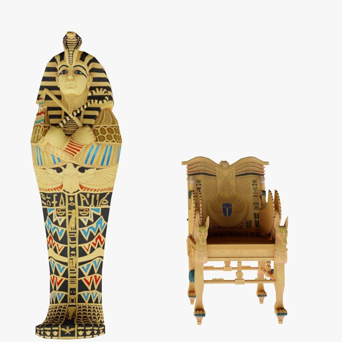 Egypt chair Tutankhamun 3D model CGTrader