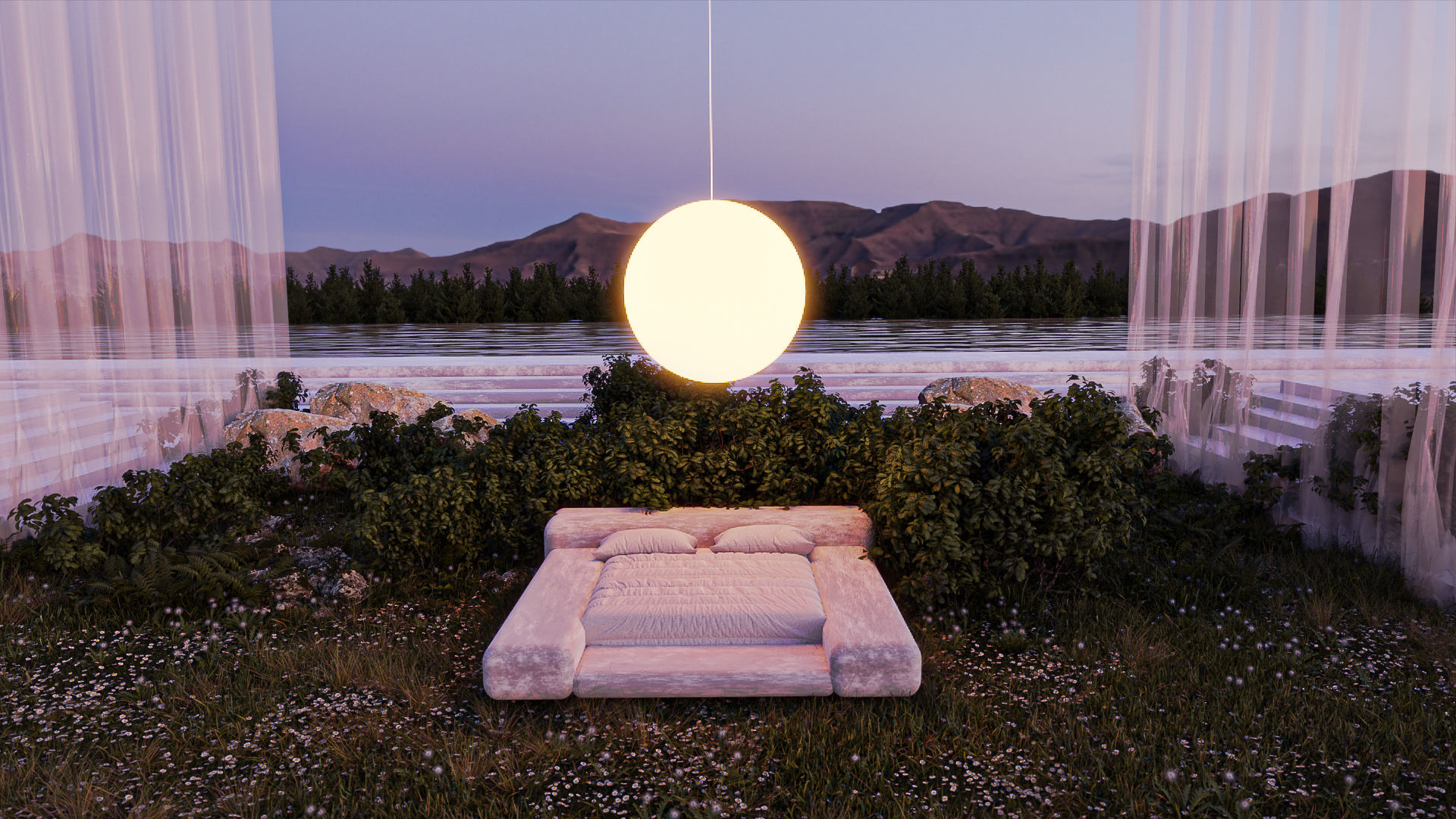 Dreamscape Bedroom Scene 3D model CGTrader