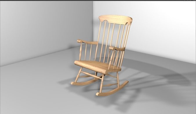 Traditional Rocking Chair free 3D model | CGTrader
