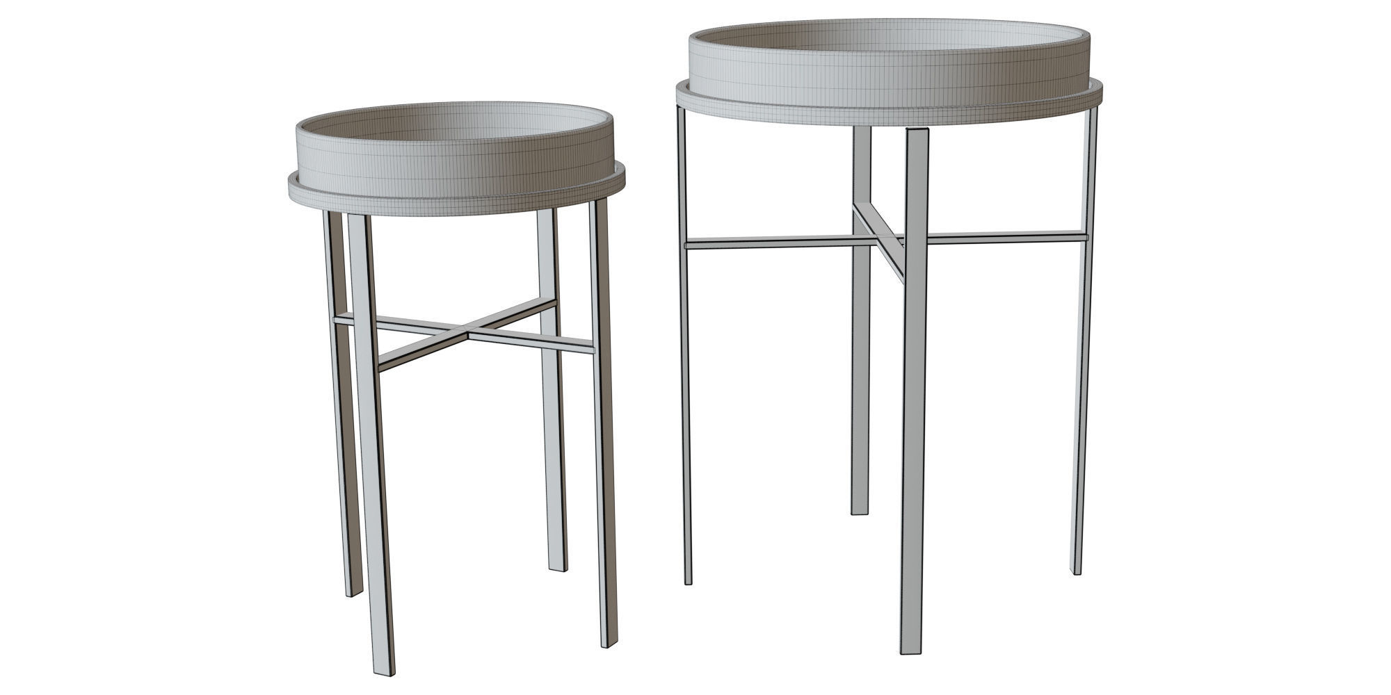 SIDE TABLE HOXTON SET OF 2 3D model CGTrader