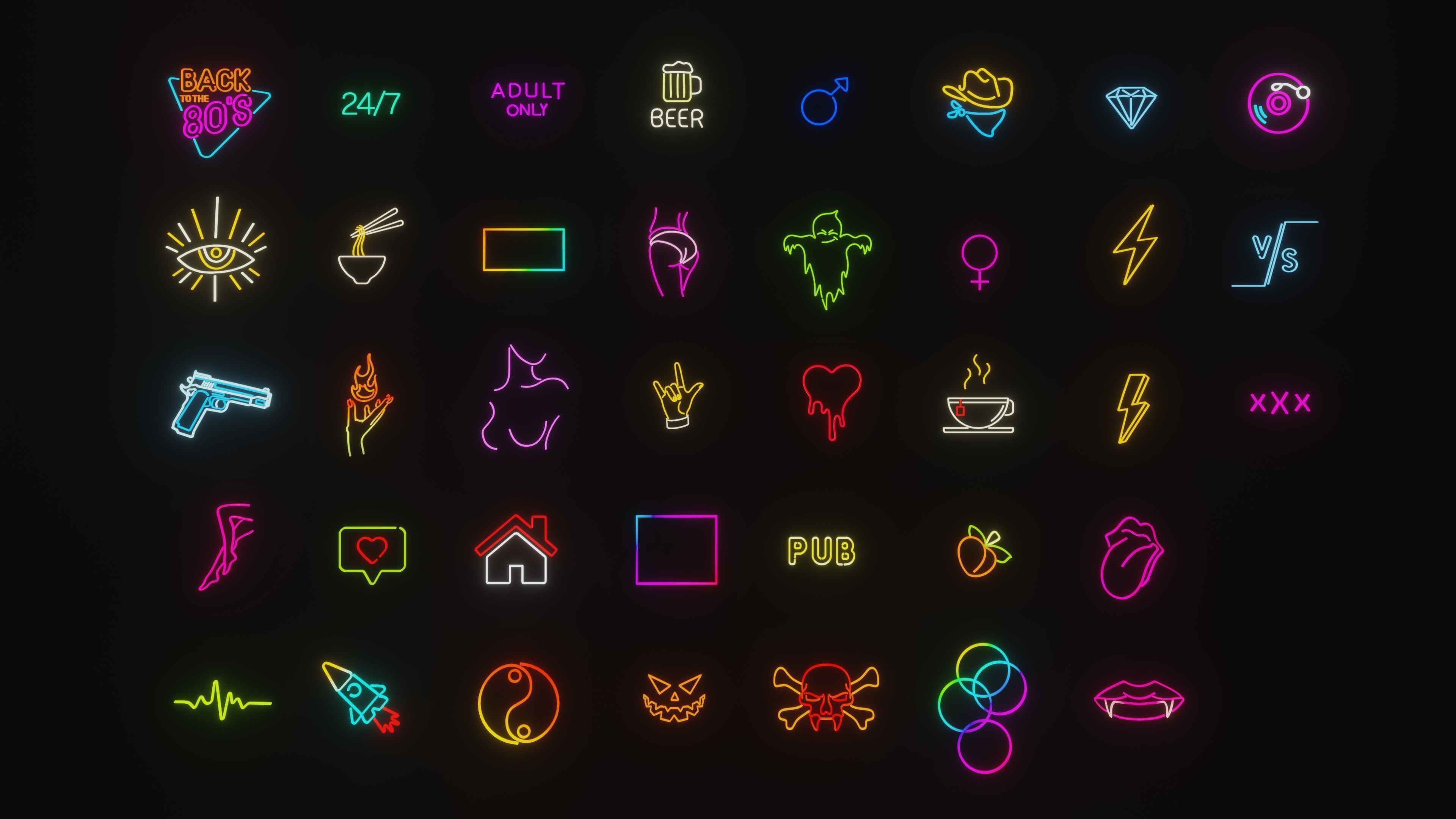 3D model Ultimate Neon Sign pack 3 VR / AR / lowpoly CGTrader