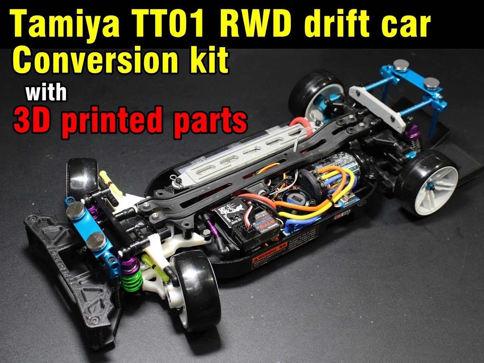 Tamiya TT01 RWD drift car conversion kit 3D model 3D printable CGTrader