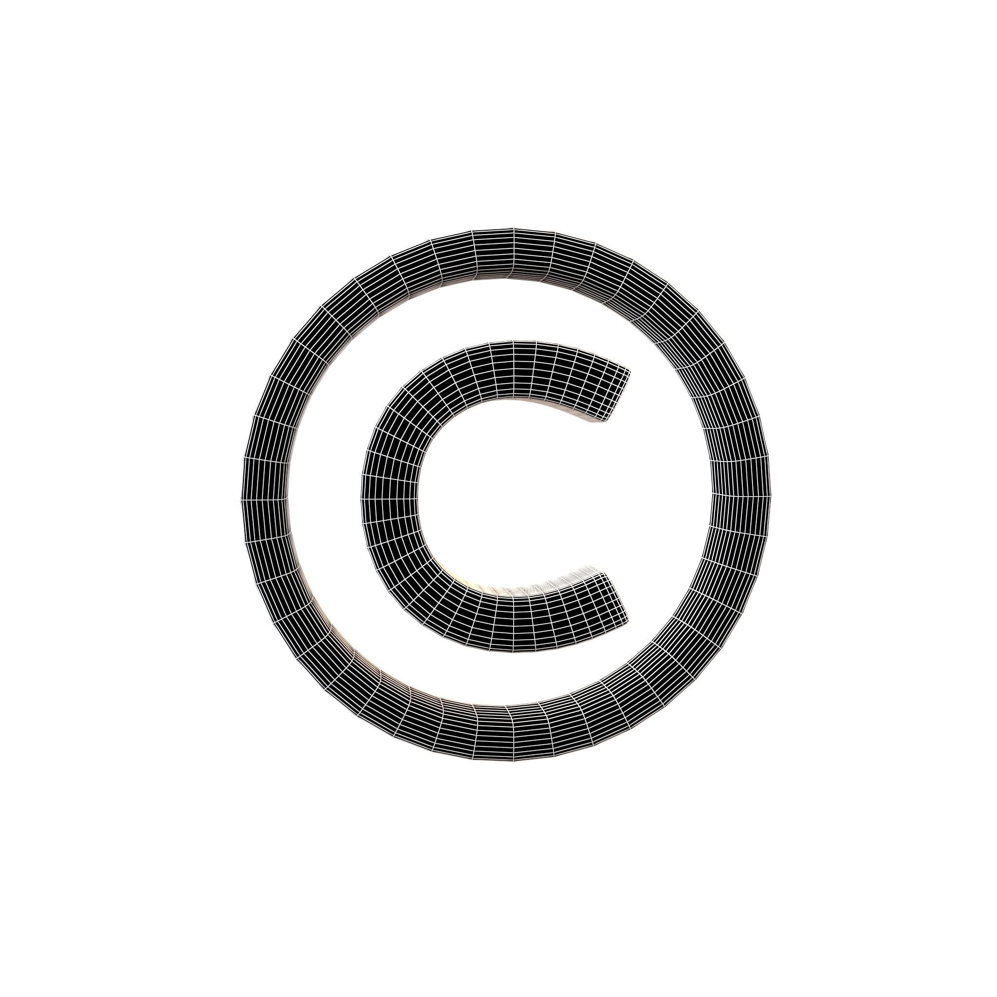 3D model Copyright Symbol v1 001 VR / AR / low-poly | CGTrader