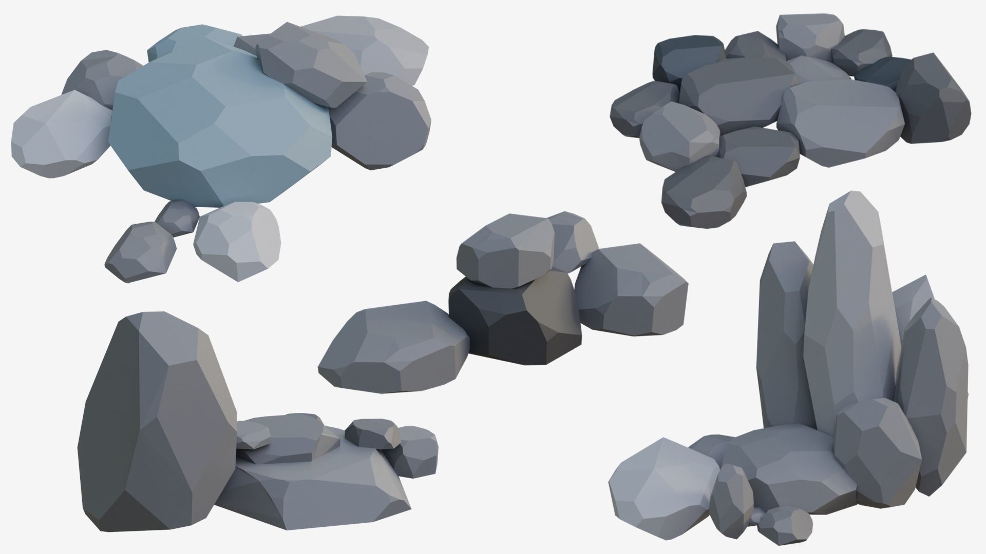 3D model Low Poly Stone and Rock Mega pack VR / AR / low-poly | CGTrader