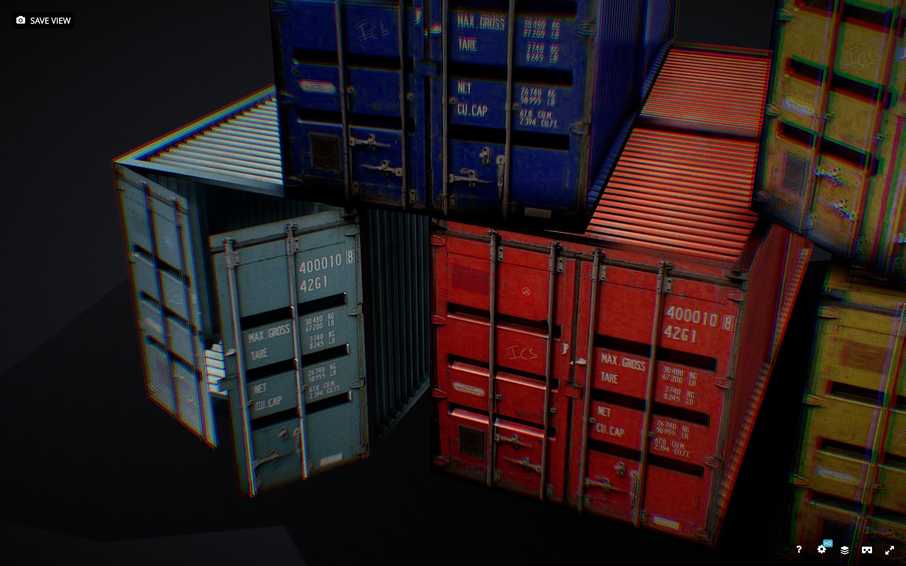 3D model Shipping Containers Pack VR / AR / low-poly | CGTrader
