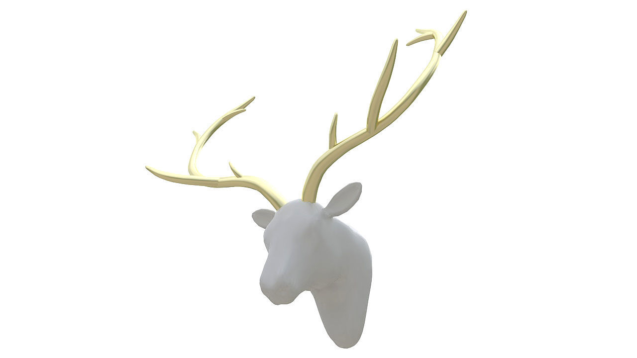 Plastic deer head wall decor 3D model CGTrader