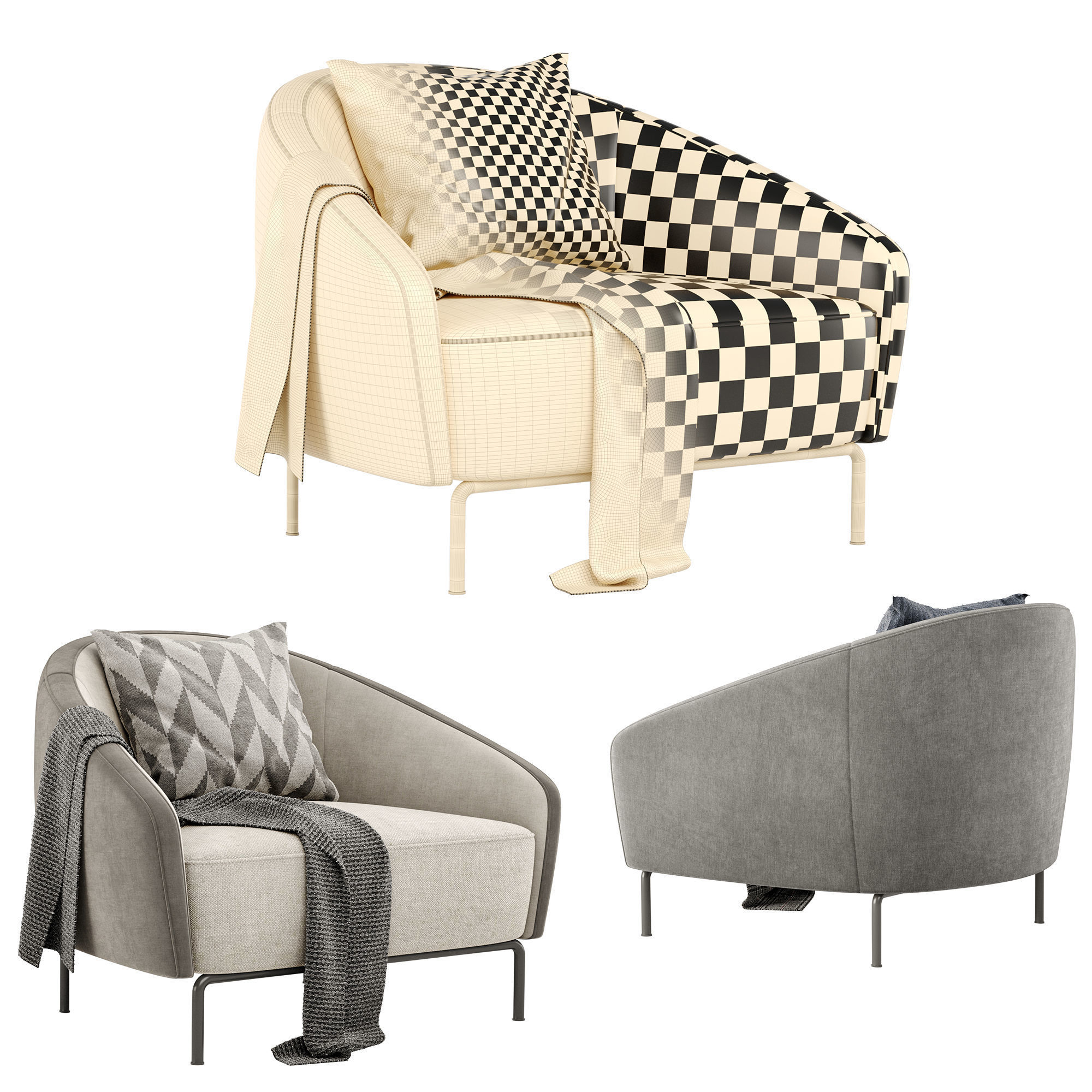 Carnaby armchair by Praddy 3D model CGTrader