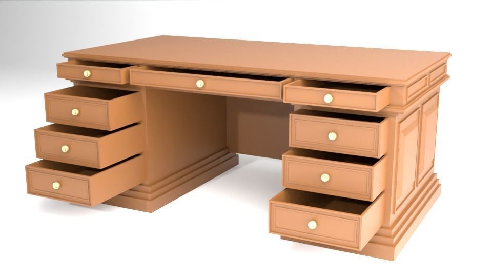 antique desk 3D model free 3D model CGTrader