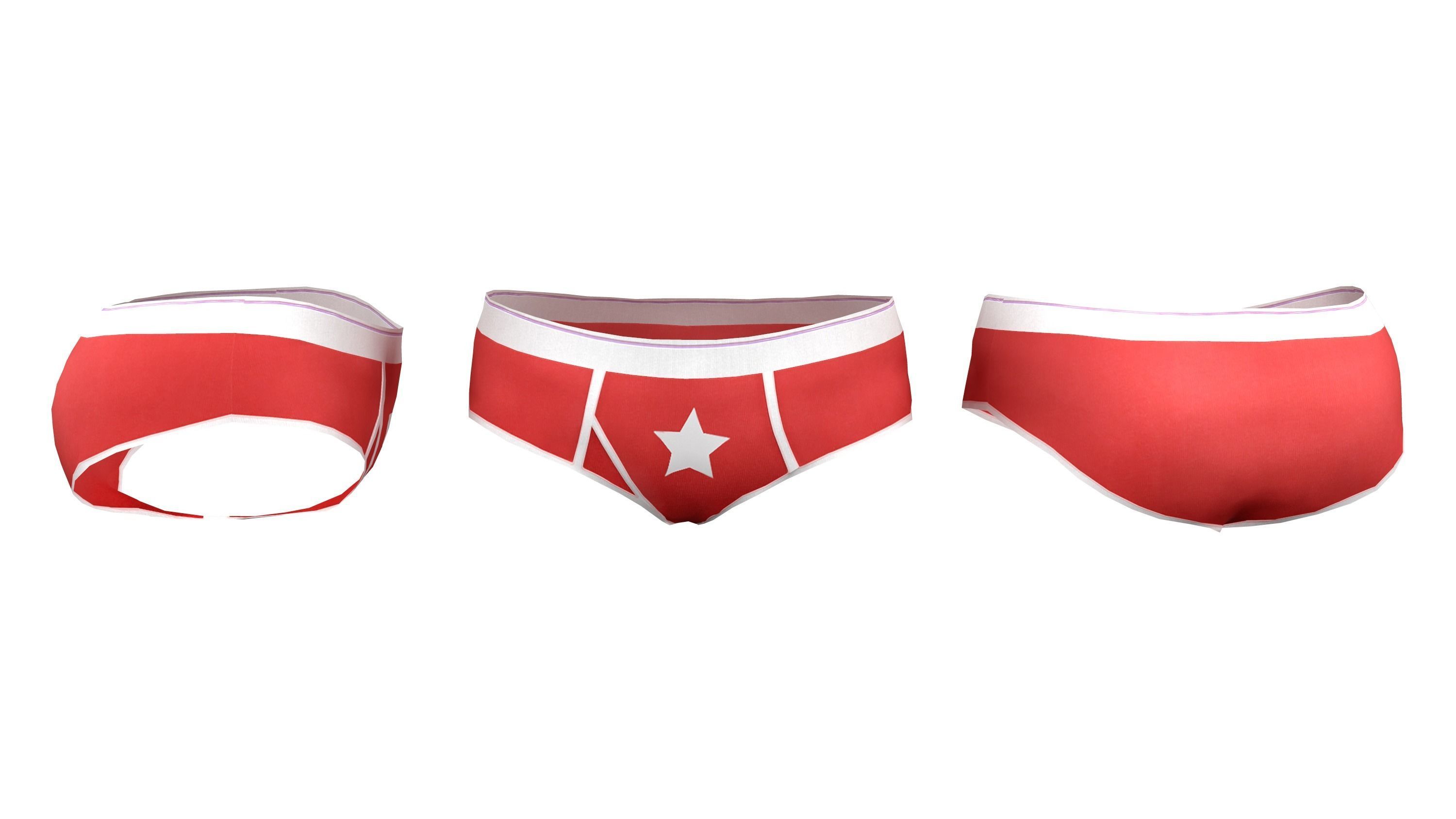 3D model Womens Boy Briefs VR / AR / lowpoly CGTrader