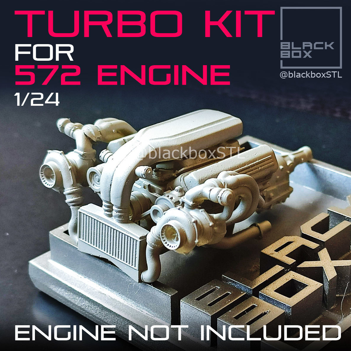 TWIN Turbo set for 572 ENGINE 1-24th 3D model 3D printable | CGTrader