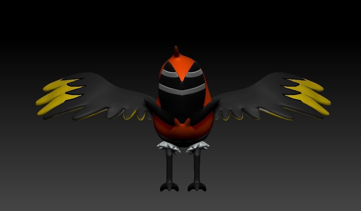 pokemon fletchinder 3D model 3D printable | CGTrader