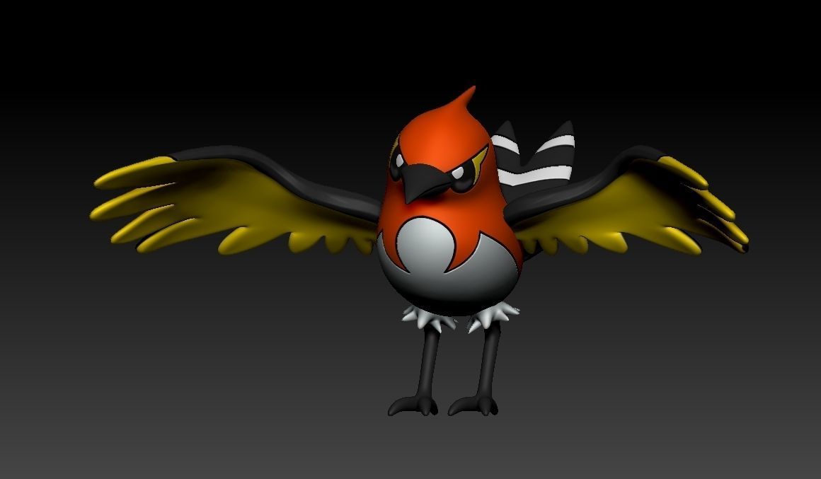 pokemon fletchinder 3D model 3D printable | CGTrader