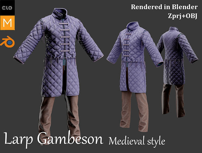 Larp Gambeson 3D model CGTrader