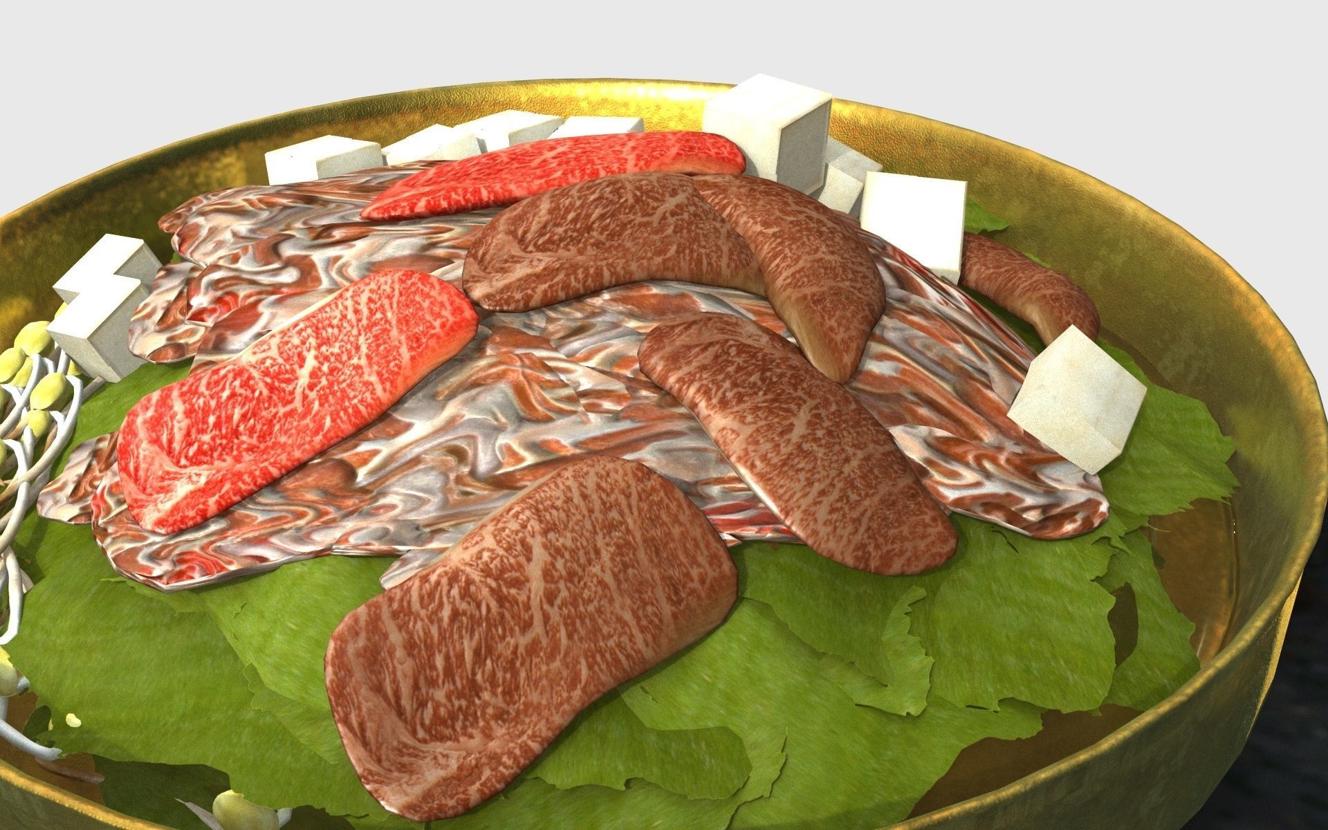 Korean copper plate barbecue 3D model CGTrader