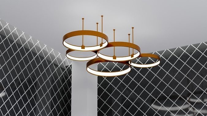 Circle lamp free 3D model | CGTrader