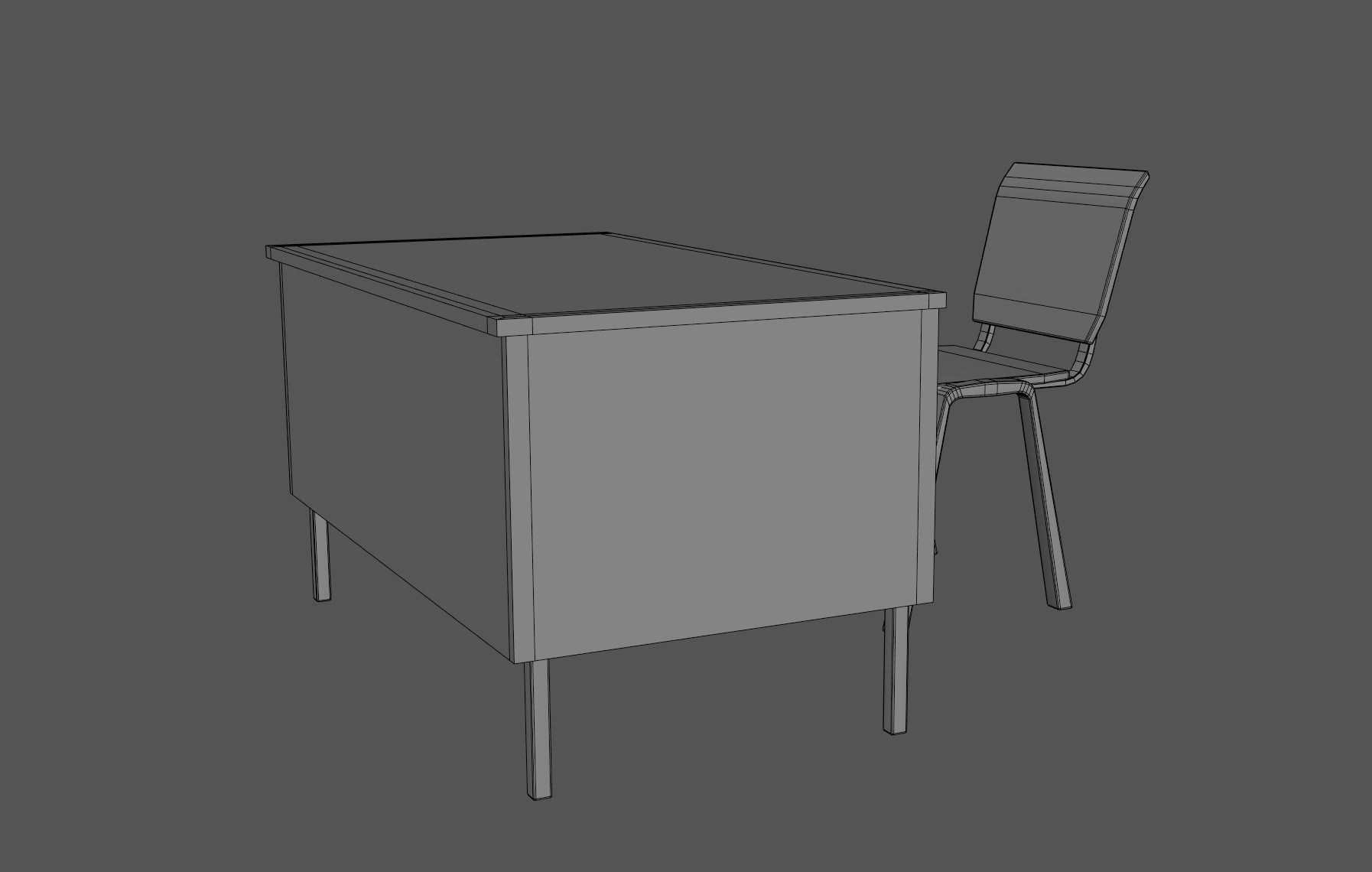 3D model Student Desk and Teacher Desk for classrooms VR / AR / low ...