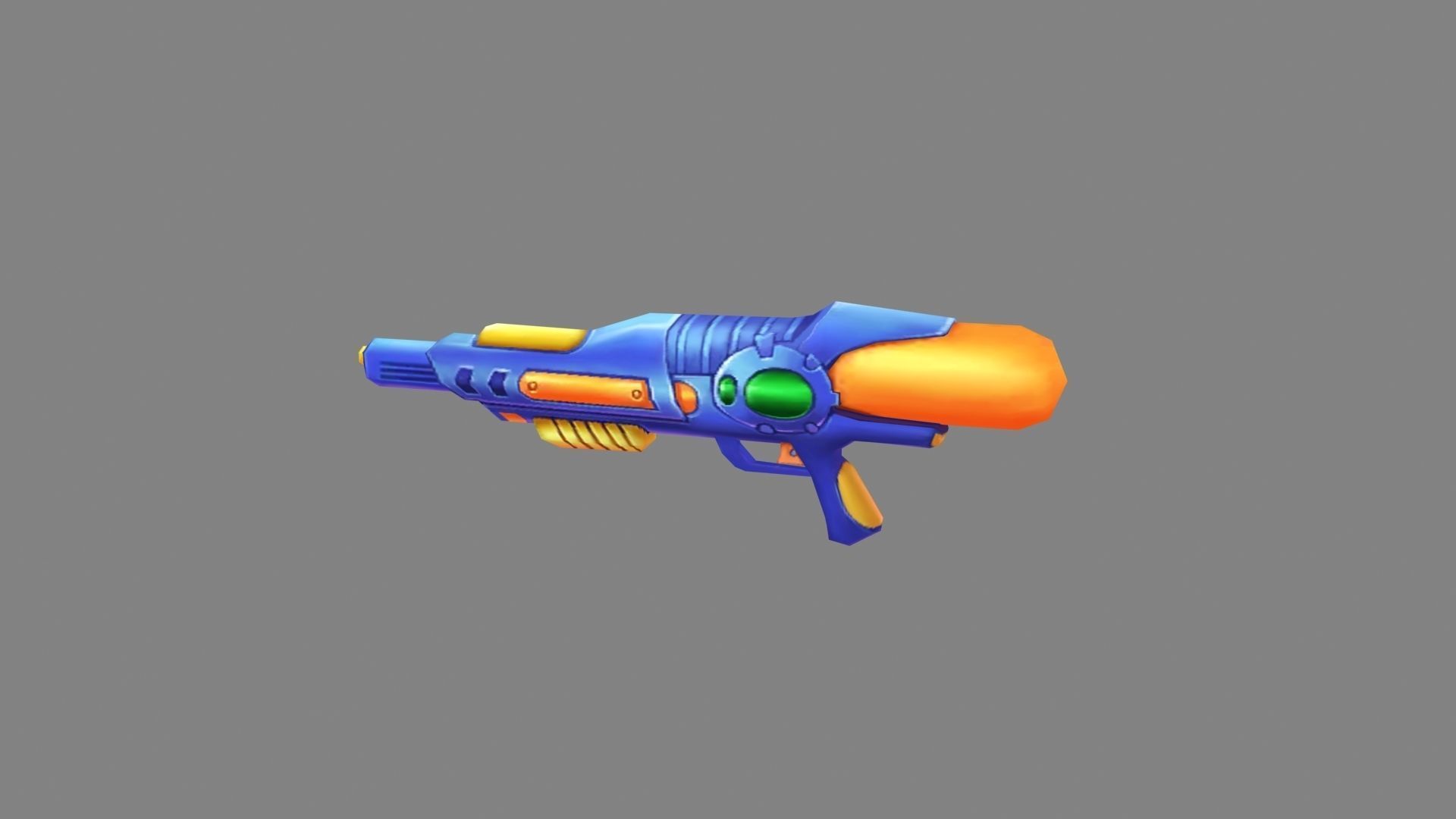 3D model toy water gun blue plastic pistol VR / AR / lowpoly CGTrader