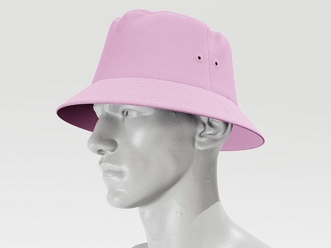 3D model Bucket Hat - Pink PBR 4K VR 