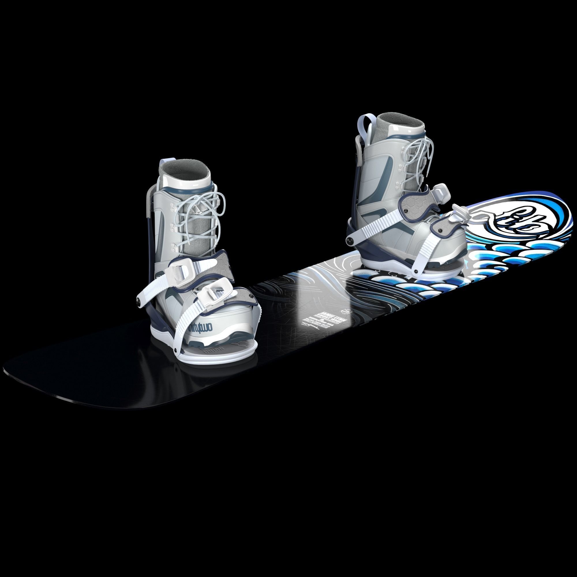 Snowboard Boots Bindings 3D model CGTrader