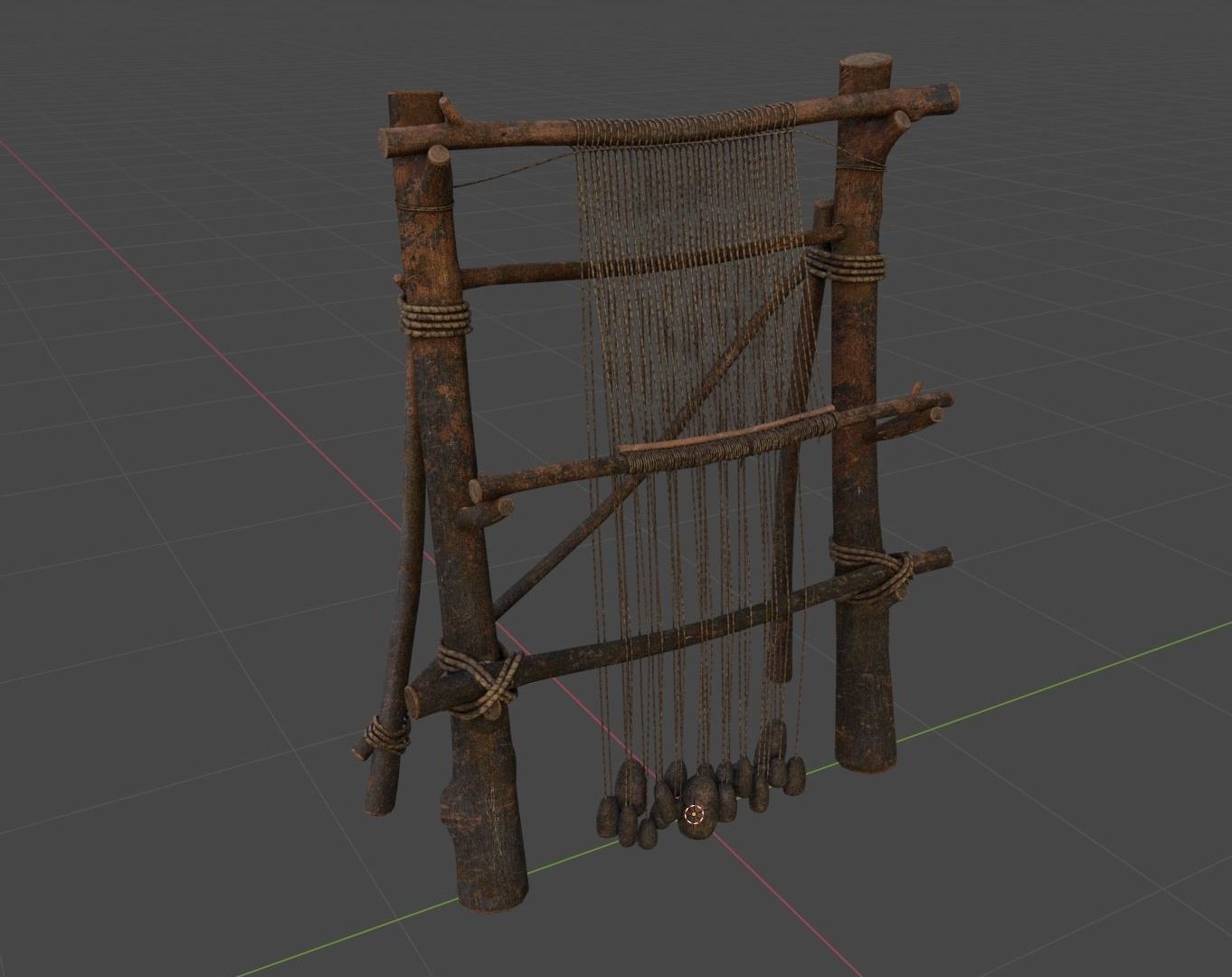 3D model Iron Age Loom LowPoly 3d model VR / AR / lowpoly CGTrader