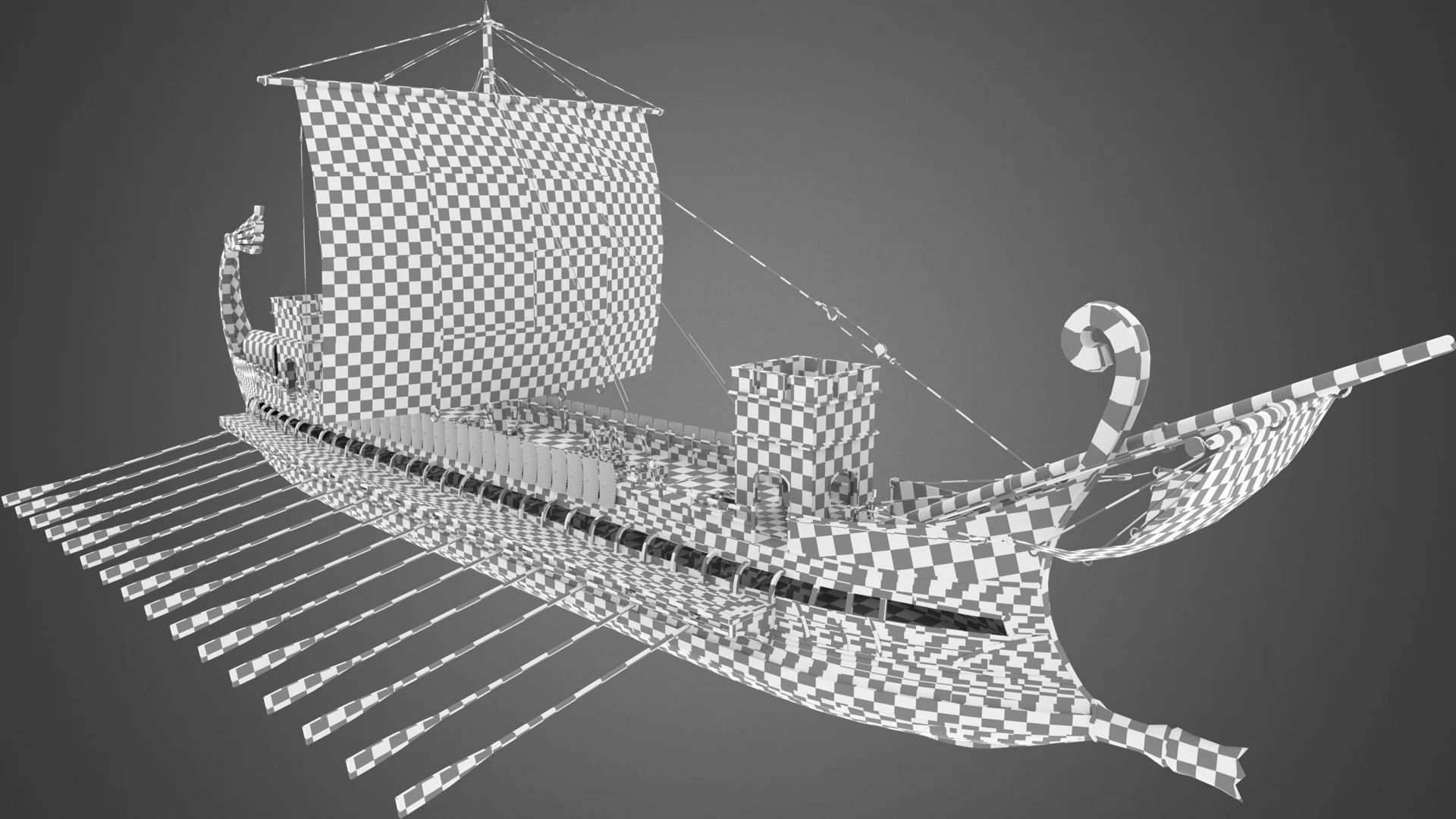 3D model Roman Ship Galley VR / AR / low-poly | CGTrader