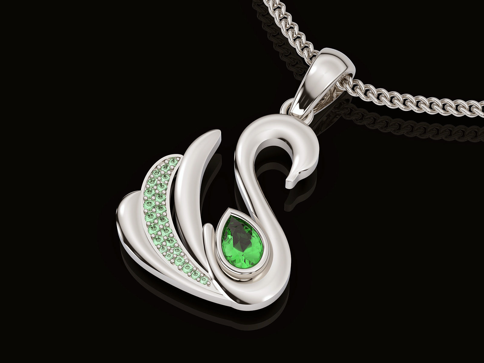 Swan pendant gold jewelry printable 3D model 3D model 3D printable ...