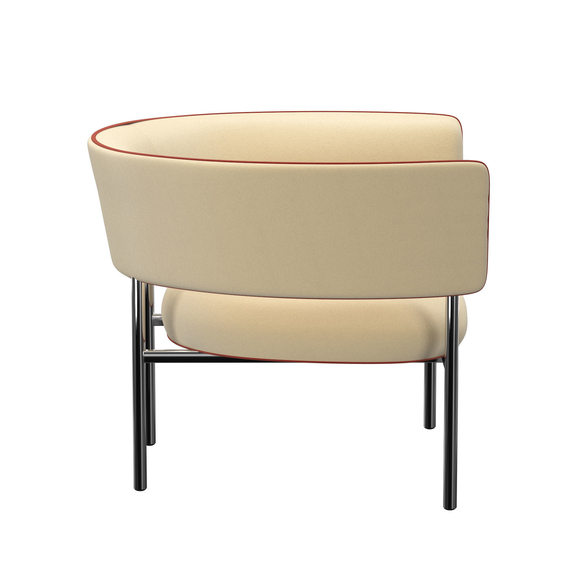 Font Bold Lounge Armchair 3D model CGTrader