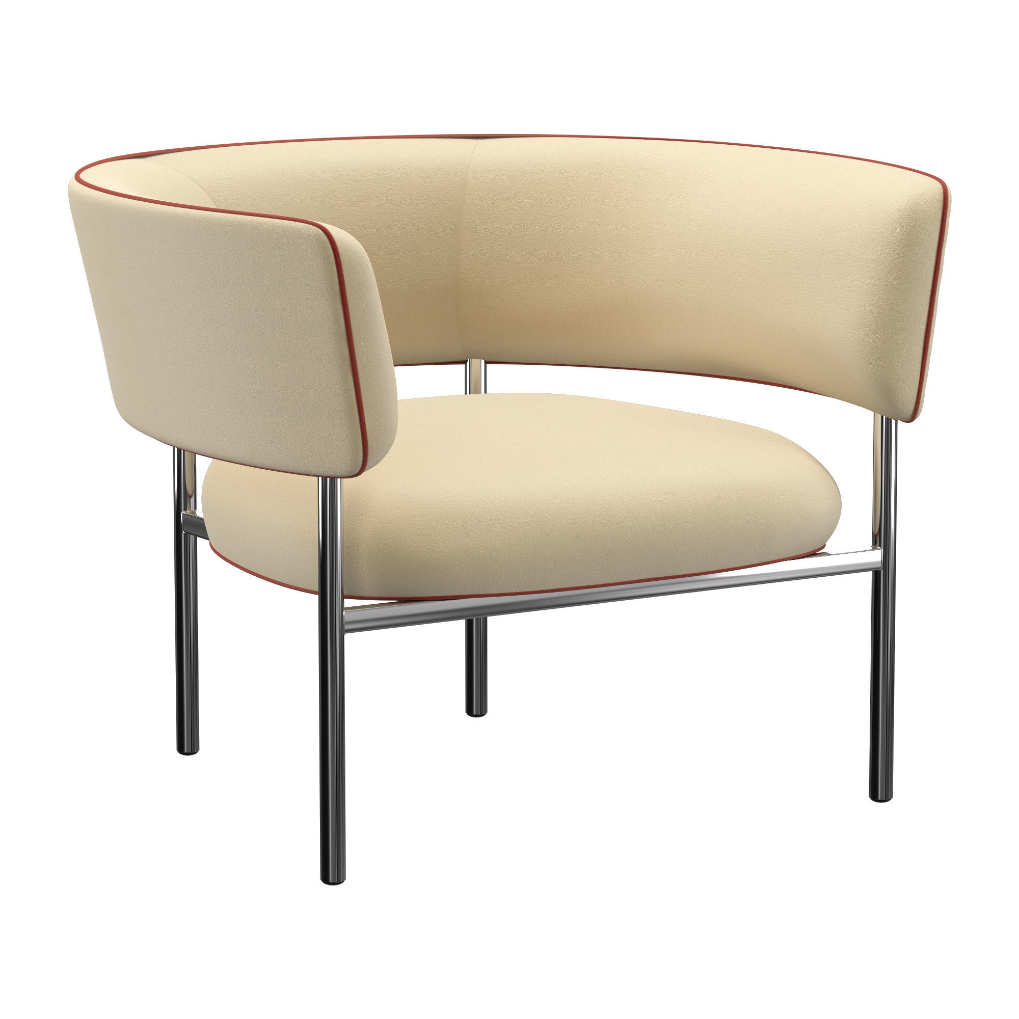 Font Bold Lounge Armchair 3D model CGTrader