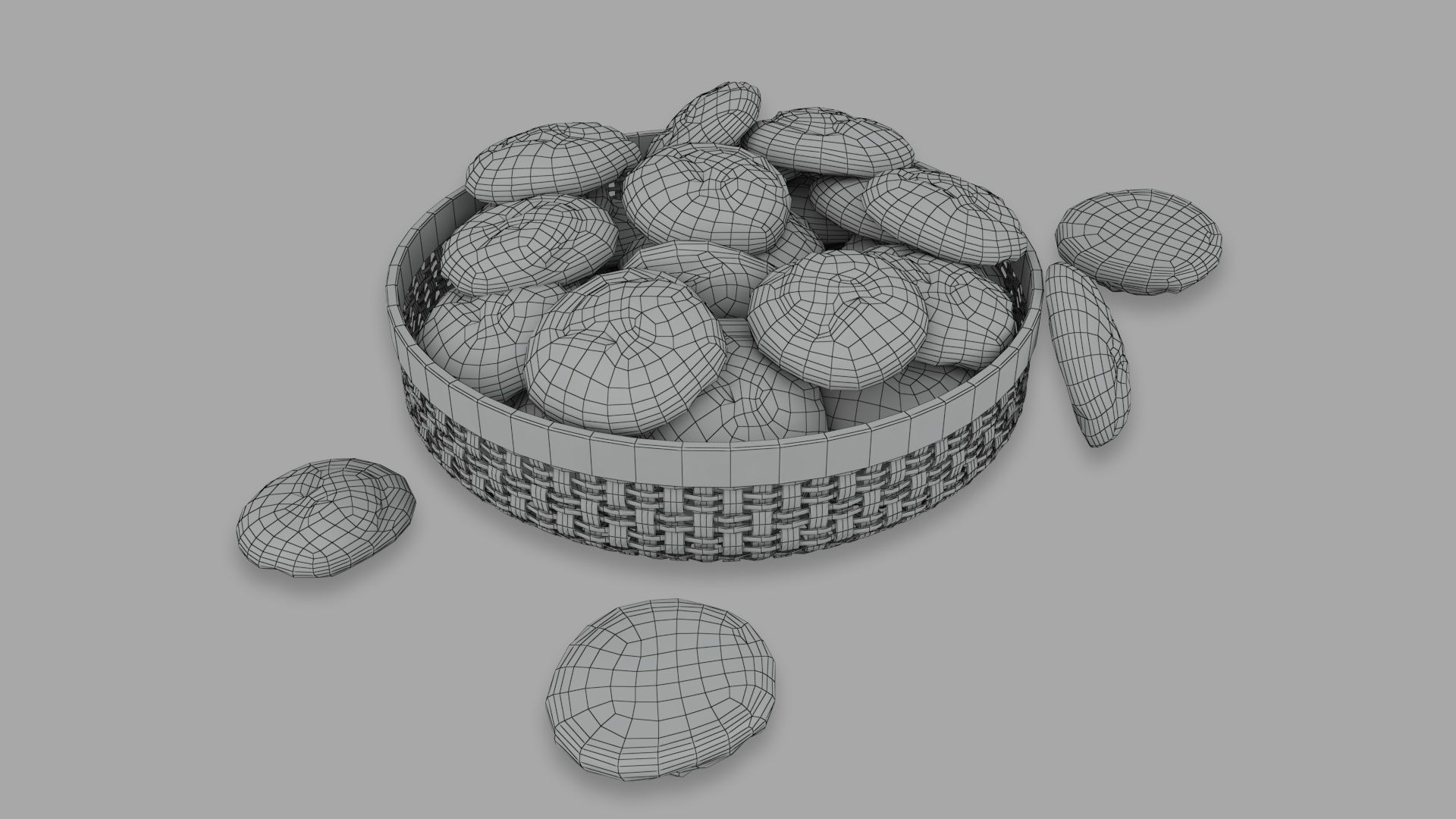 3D model Realistic Low Poly Bread And Cookie Collection VR / AR / low ...