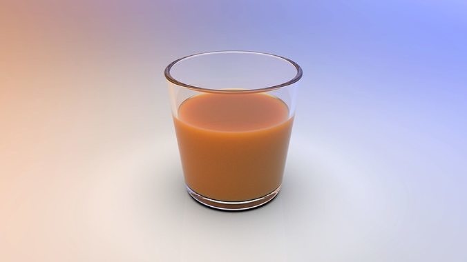 Glass with liquid Low-poly 3D model