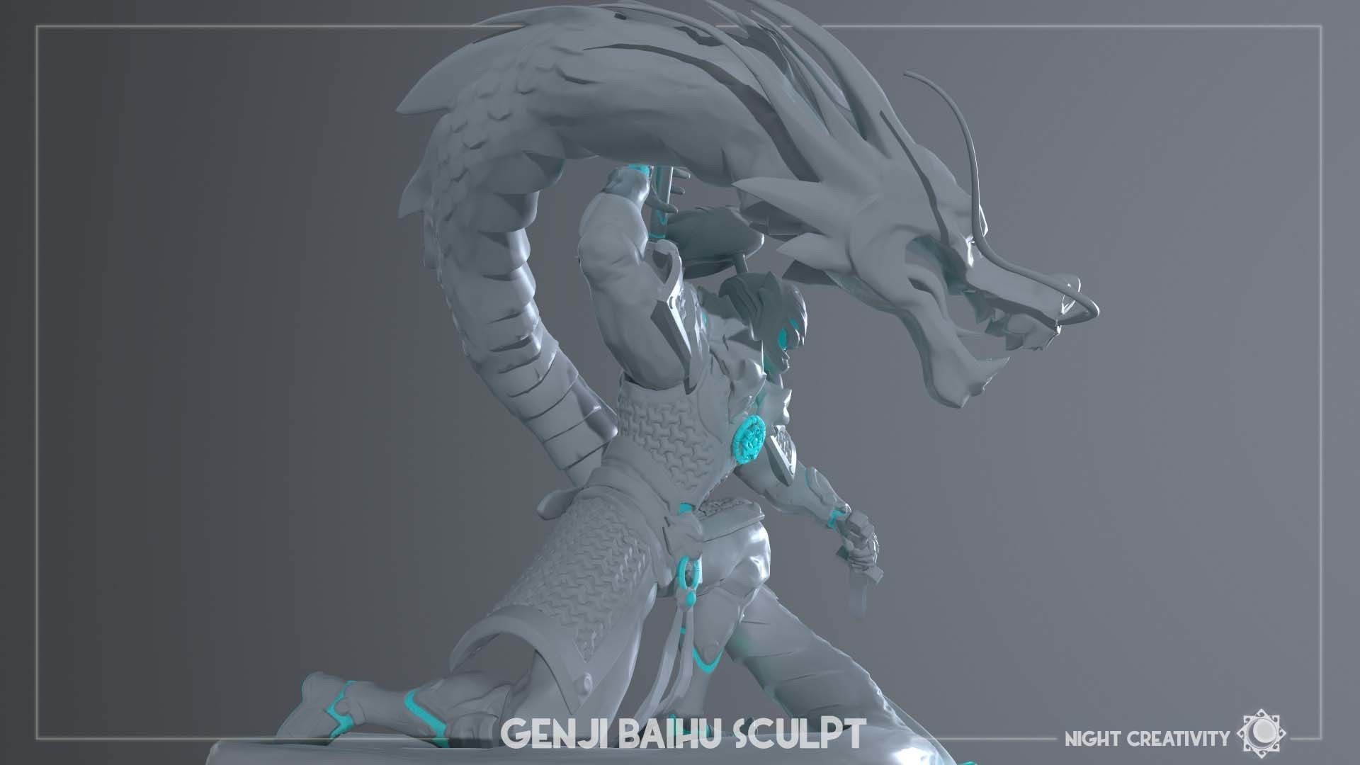 OVERWATCH COLLECTIBLE GENJI BAIHU FIGURINE 3D model 3D printable | CGTrader