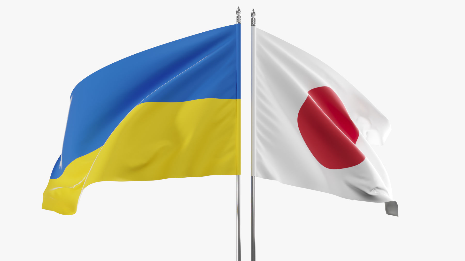 Flag Japan Ukraine Support free 3D model CGTrader