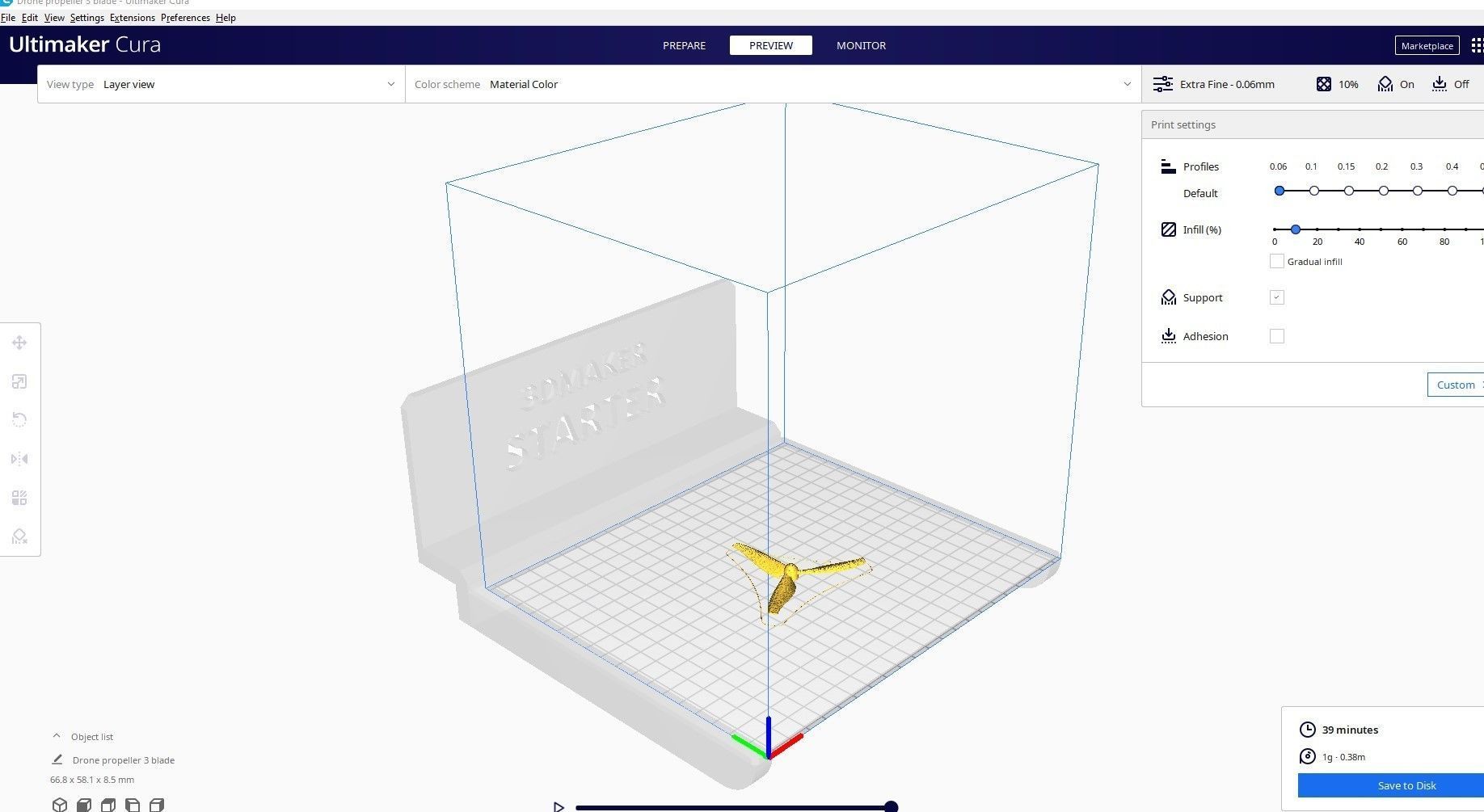 Drone propeller 3 blade 3D model 3D printable | CGTrader